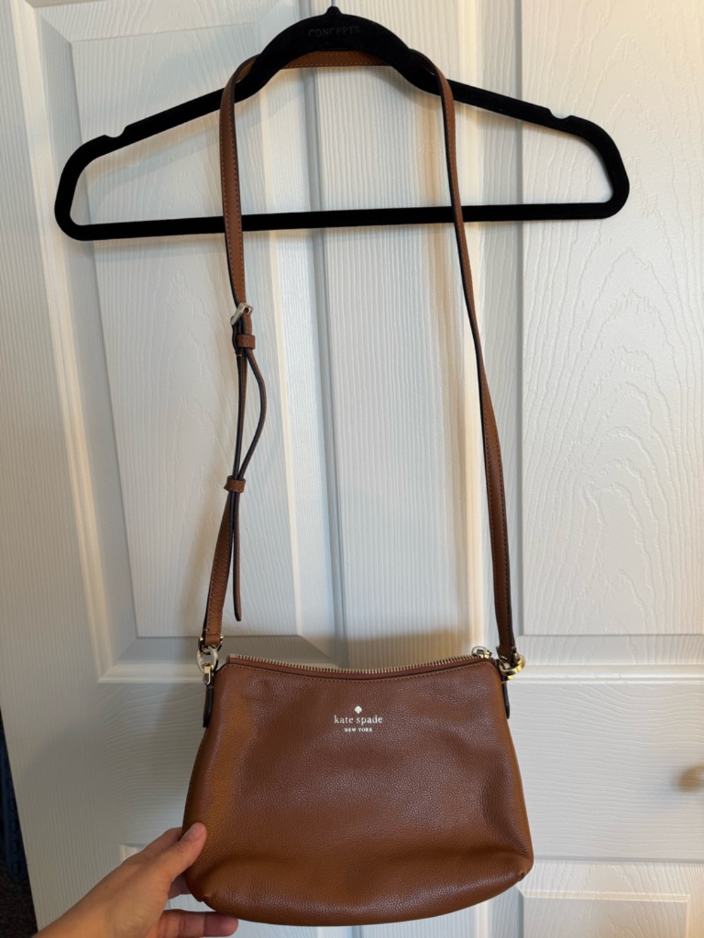 kate spade brown pebble leather crossbody